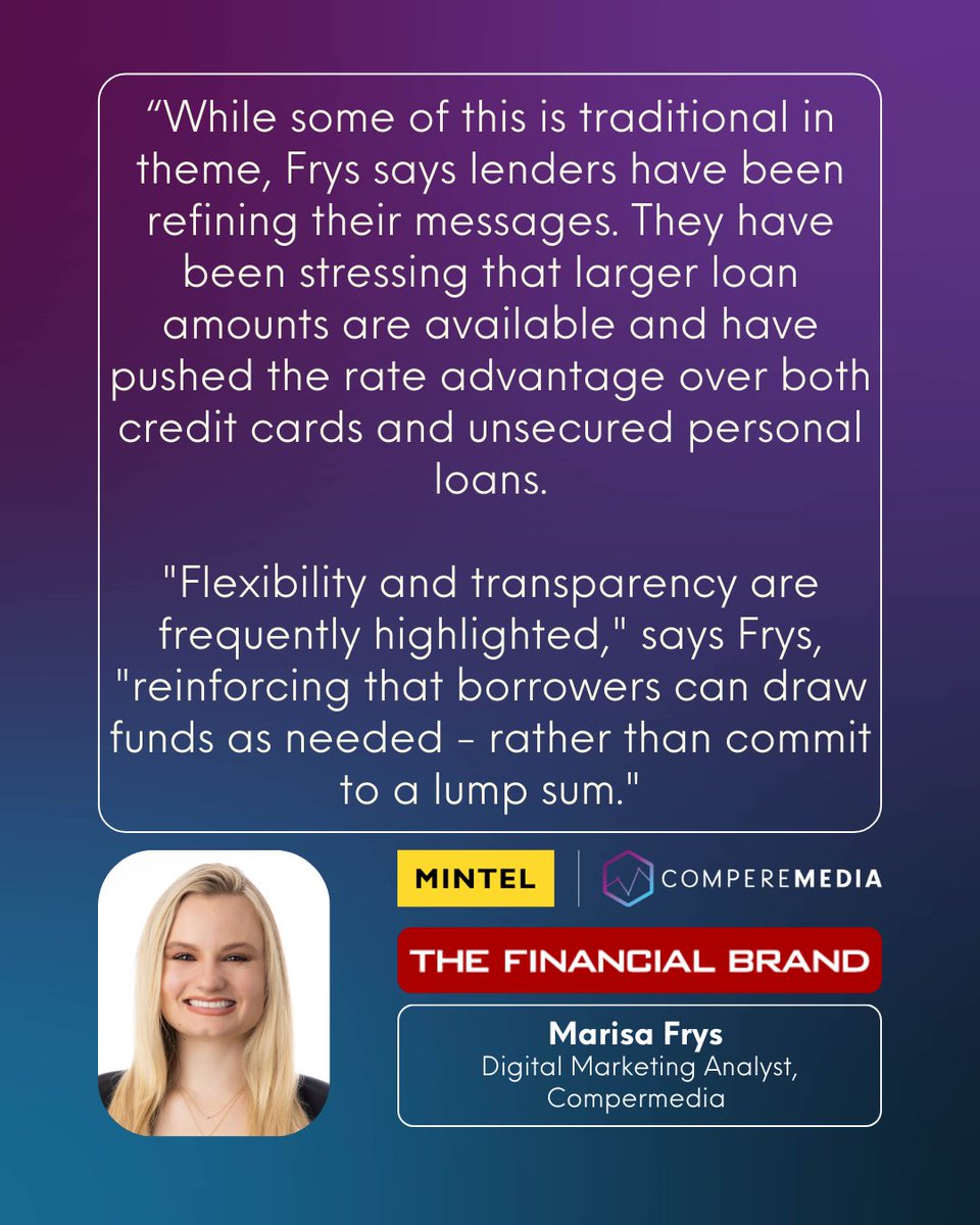Comperemedia (@comperemedia) on Twitter photo Home equity products are heating up!
From 2023 to 2024, total home equity line of credit marketing spend rose 130%, with email and direct mail volumes up 201% and 125% respectively.
Marisa Frys recently spoke to <a href="/FinancialBrand/">The Financial Brand</a> about it - read more:
bit.ly/4itCneu Home equity products are heating up!
From 2023 to 2024, total home equity line of credit marketing spend rose 130%, with email and direct mail volumes up 201% and 125% respectively.
Marisa Frys recently spoke to <a href="/FinancialBrand/">The Financial Brand</a> about it - read more:
bit.ly/4itCneu