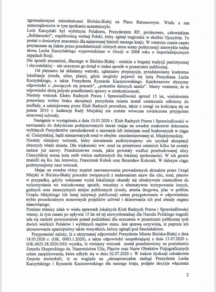 LosKonrad's tweet photo. ✅ Klub Radnych Prawa i Sprawiedliwości w Radzie Miejskiej w Bielsku-Białej ponowił swój wniosek o  nazwanie rond w mieście imieniem Prezydenta RP Lecha Kaczyńskiego 🇵🇱 oraz imieniem Prezydenta RP na uchodźstwie Ryszarda Kaczorowskiego. 🇵🇱 
#BielskoBiała #KonradŁoś https://t.co/UrvYrTEtHw