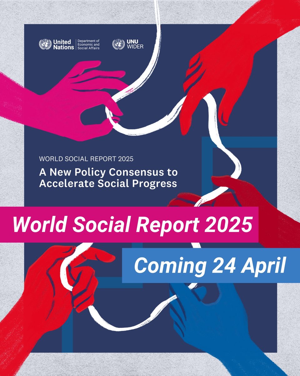 New <a href="/UNDESASocial/">UN DESA DISD</a> and <a href="/UNUWIDER/">UNU-WIDER</a> report, out this Thursday! 
#WorldSocialReport #Endinequality #Everyoneincluded