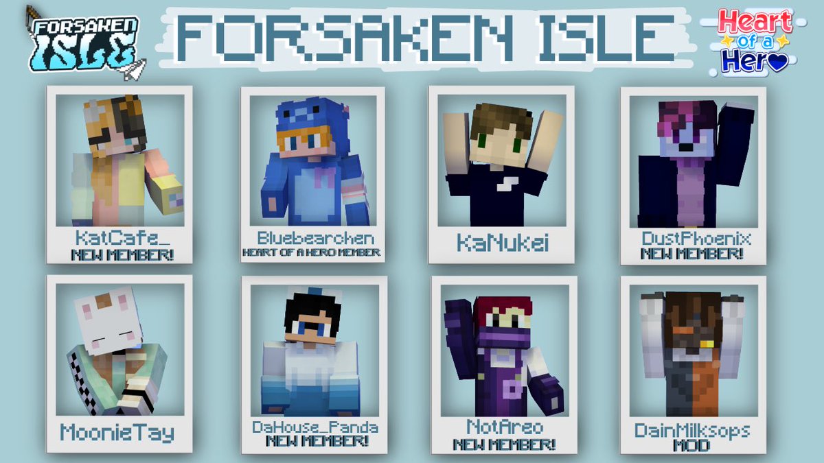 🏝️ Forsaken Isle Season 3 X Heart of A Hero 🏝️

<a href="/KatCafe__/">Kat💜</a> , <a href="/bluebearchen/">bluebearchen</a> , <a href="/KNukei/">KaNukei</a> , <a href="/_dust_phoenix_/">Nebula | 👑🍉| VGen Comms Open!!!!</a> , <a href="/Moonietay/">007_x</a> <a href="/DaHouse_Panda/">DaHouse_Panda</a> , <a href="/AreodactylYT/">Areo</a> , <a href="/DaniMilksops/">Dani Milksops 🥛</a>. 

🛩️  Join islanders on May 6th @ 5pm EST/ 10pm BST for their 4 week adventures to begin! 🛩️