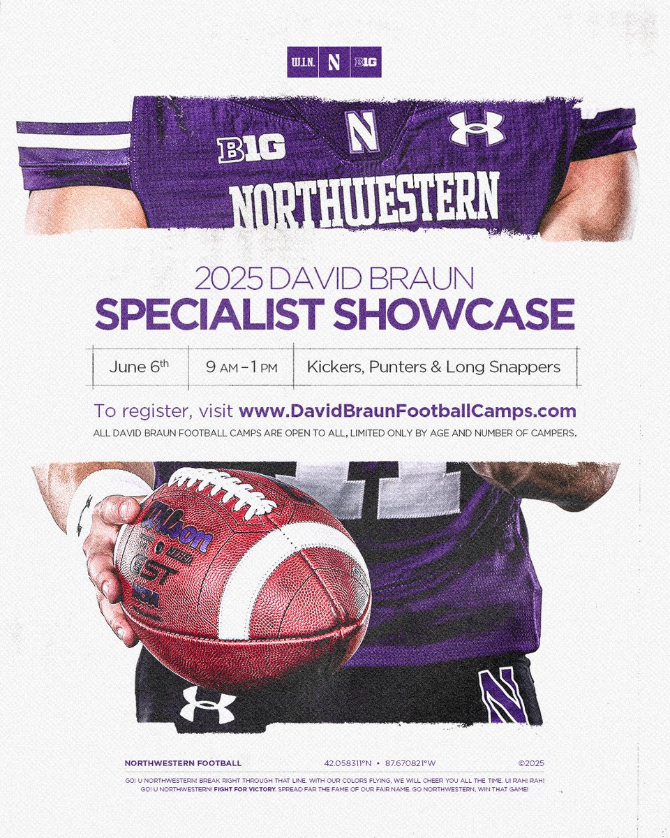 Sam Mulford (@coach_mulford) on Twitter photo Nothing better than snapping, kicking and punting along the shores of Lake Michigan!🌊 Come learn from the best in the country <a href="/Creightp/">Paul Creighton</a> <a href="/Joe_Seymour26/">Joe Seymour</a> and compete! Can't wait to see all of the specialists out in Evanston this June! 🏈
davidbraunfootballcamps.com Nothing better than snapping, kicking and punting along the shores of Lake Michigan!🌊 Come learn from the best in the country <a href="/Creightp/">Paul Creighton</a> <a href="/Joe_Seymour26/">Joe Seymour</a> and compete! Can't wait to see all of the specialists out in Evanston this June! 🏈
davidbraunfootballcamps.com