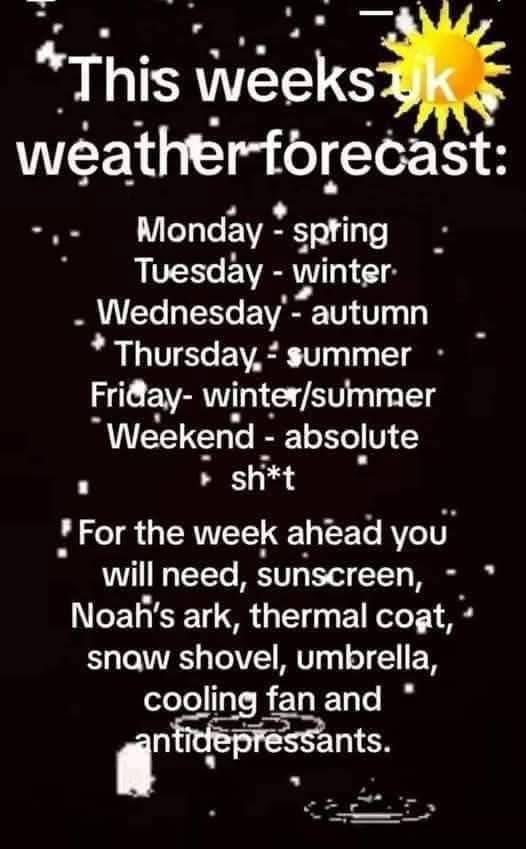 karenfthompson's tweet image. How true is this ..
The great British springtime ..
☔️☀️☃️🤭