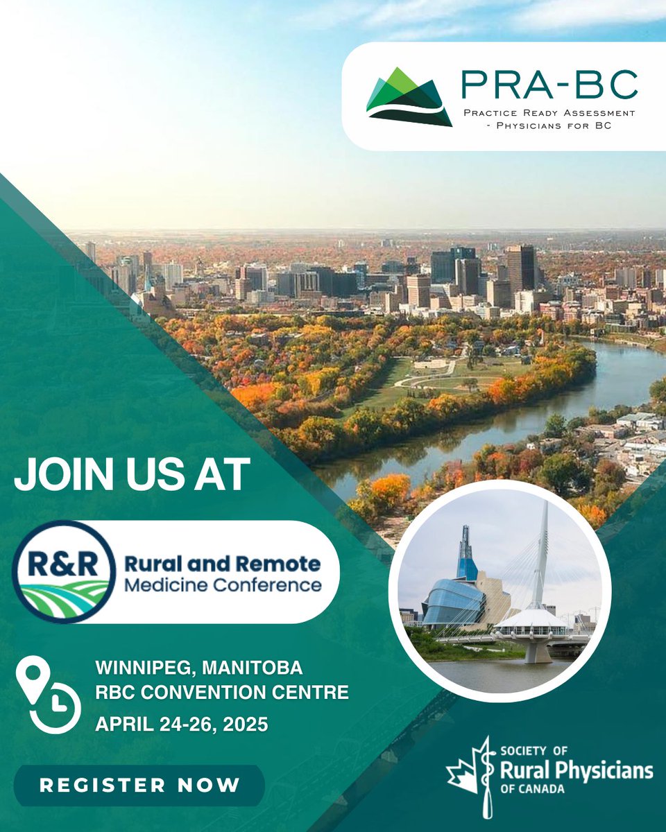 Come say hi! PRA- BC will be at the Rural &amp; Remote Medicine Conference in Winnipeg from April 24–26!

Our team is excited to connect with rural physicians, share how our program works, and answer any questions you have.

Learn more about the event here- srpcportal.ca/event-5563863