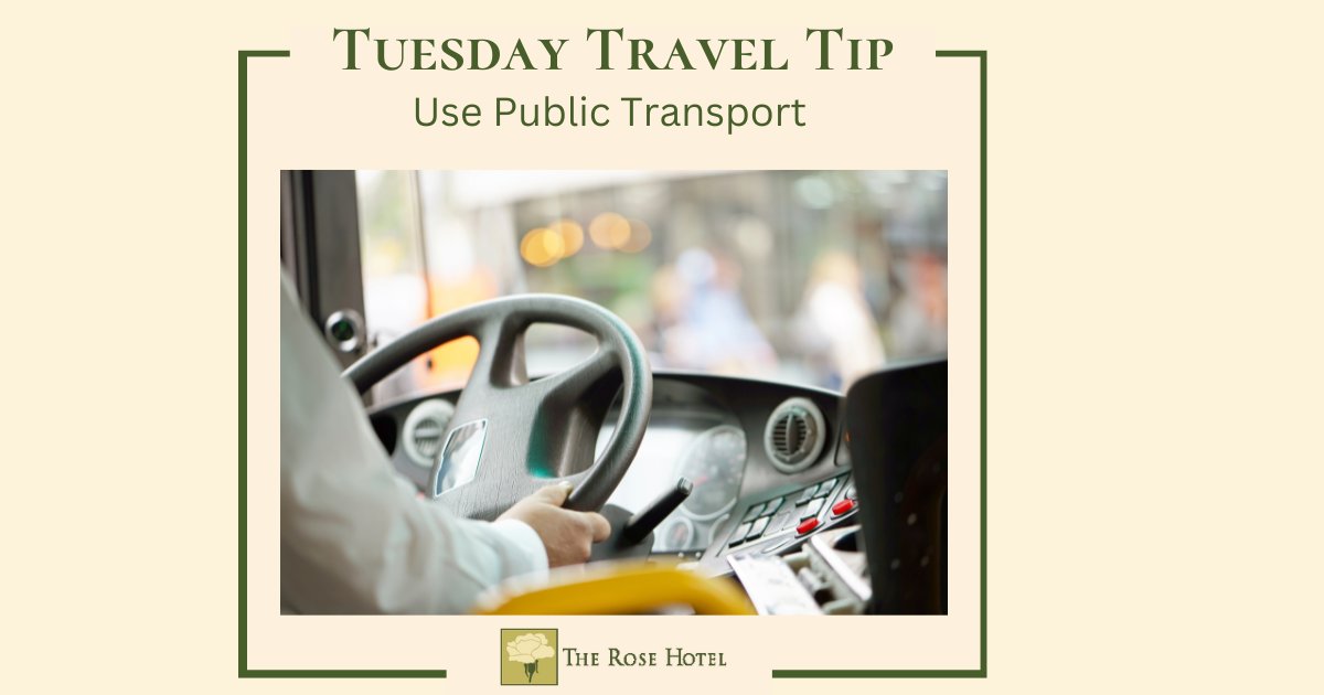 Tuesday Travel Tip: 

🚍 Skip the hassle and enjoy the journey with public transport!

It’s easy, eco-friendly, and a great way to see the sights. 🌍💚

#TravelTip #PublicTransport #TheRoseHotel #ExploreMore #TuesdayTravelTip