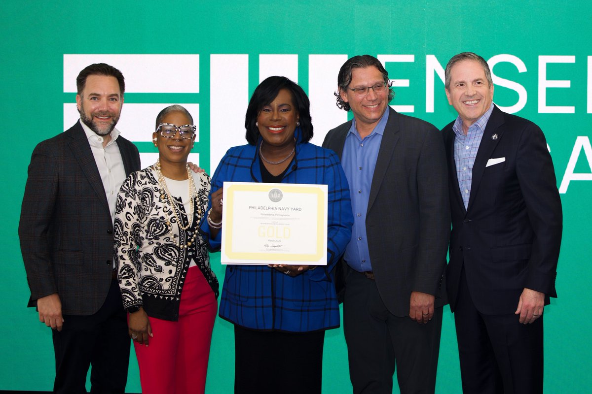 PhillyMayor's tweet image. I am proud to say that Philadelphia can now claim it has the largest sustainable neighborhood in the country, as verified by the @USGBC. 

I want to congratulate the @NavyYardPhila, Ensemble/Mosaic, and @PIDCphila on this honor, and for all their work in building a neighborhood…