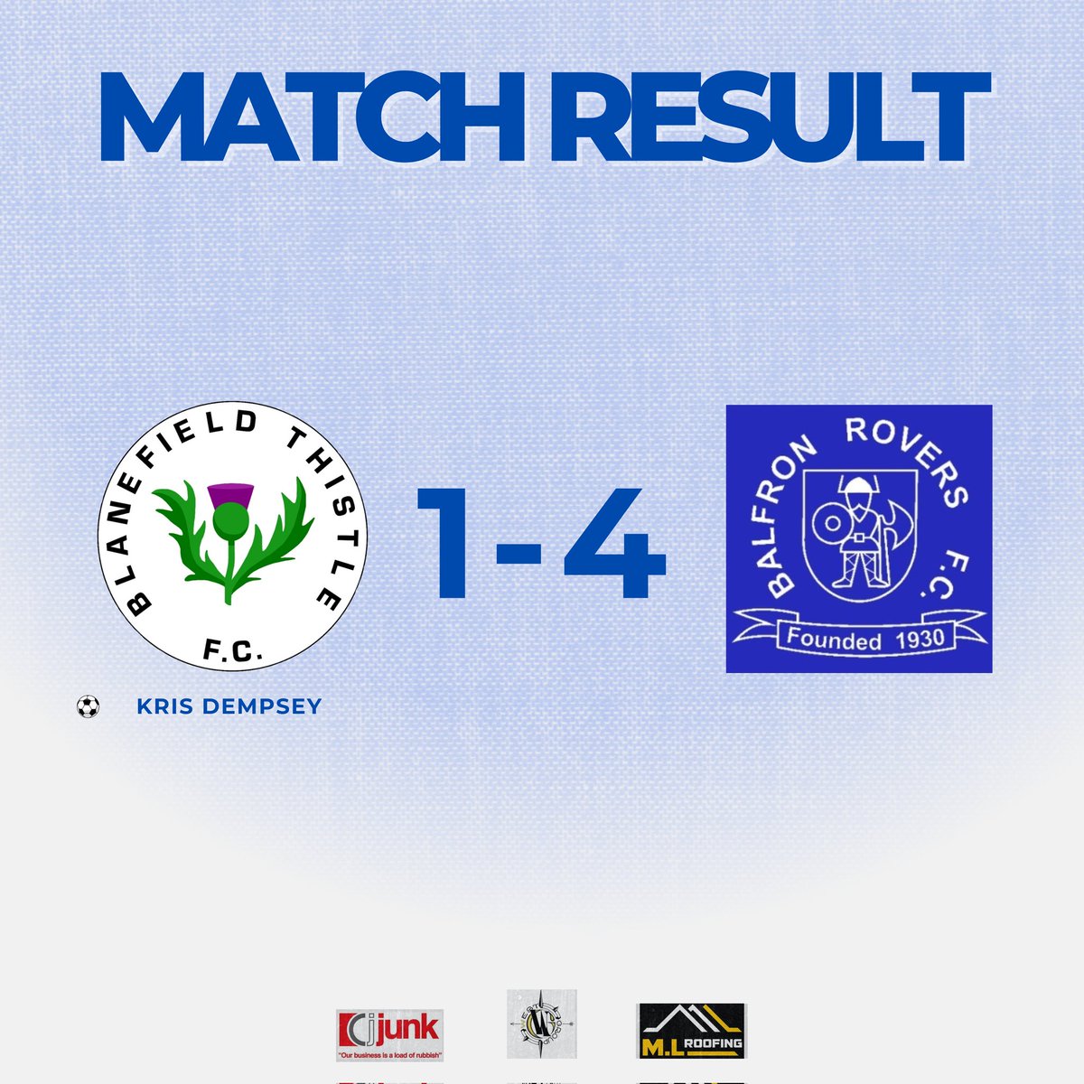 We drop out of the MacGregor Ferguson Cup following defeat to Balfron, good luck to them for the remainder of the competition.