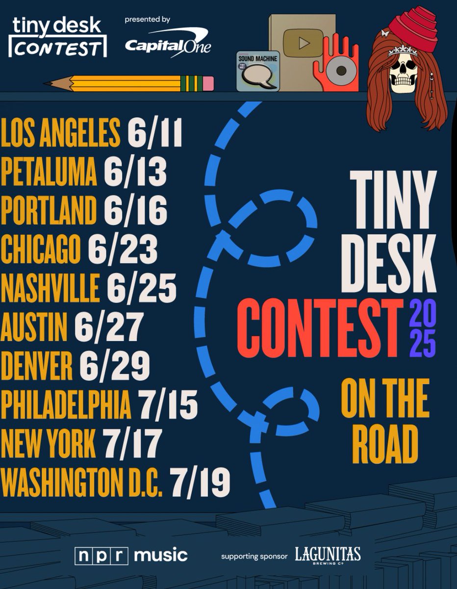 alvaradomatos's tweet image. #TinyDeskContest  gets back on the road for a 10 city tour this summer with the (soon to be announced) 2025 Tiny Desk Contest winner.
