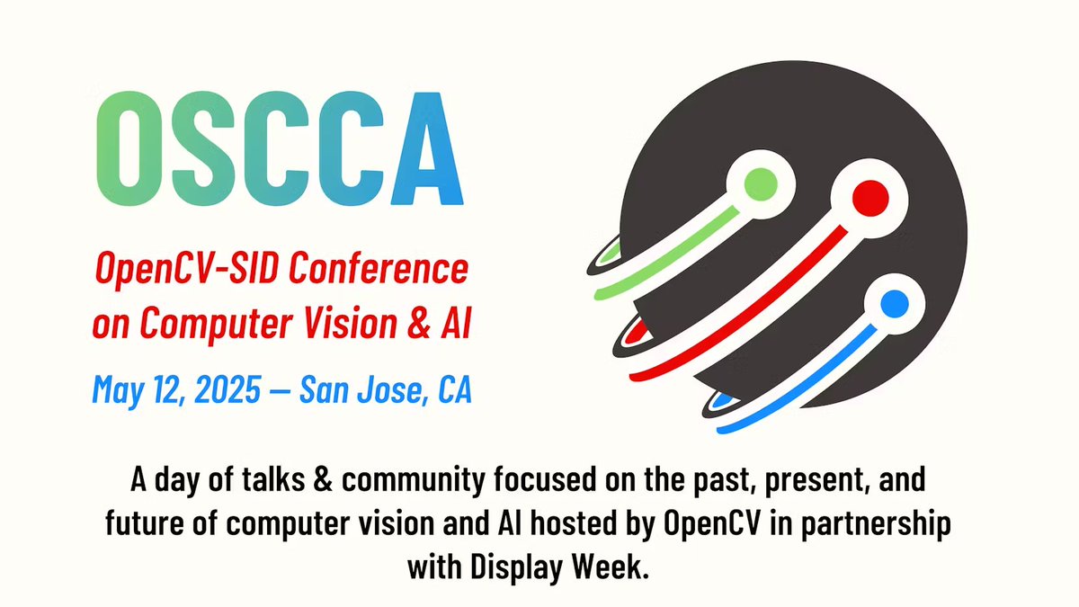 OSCCA is a one-day conference on computer vision and AI hosted by OpenCV at Display Week 2025: hackster.io/news/announcin…