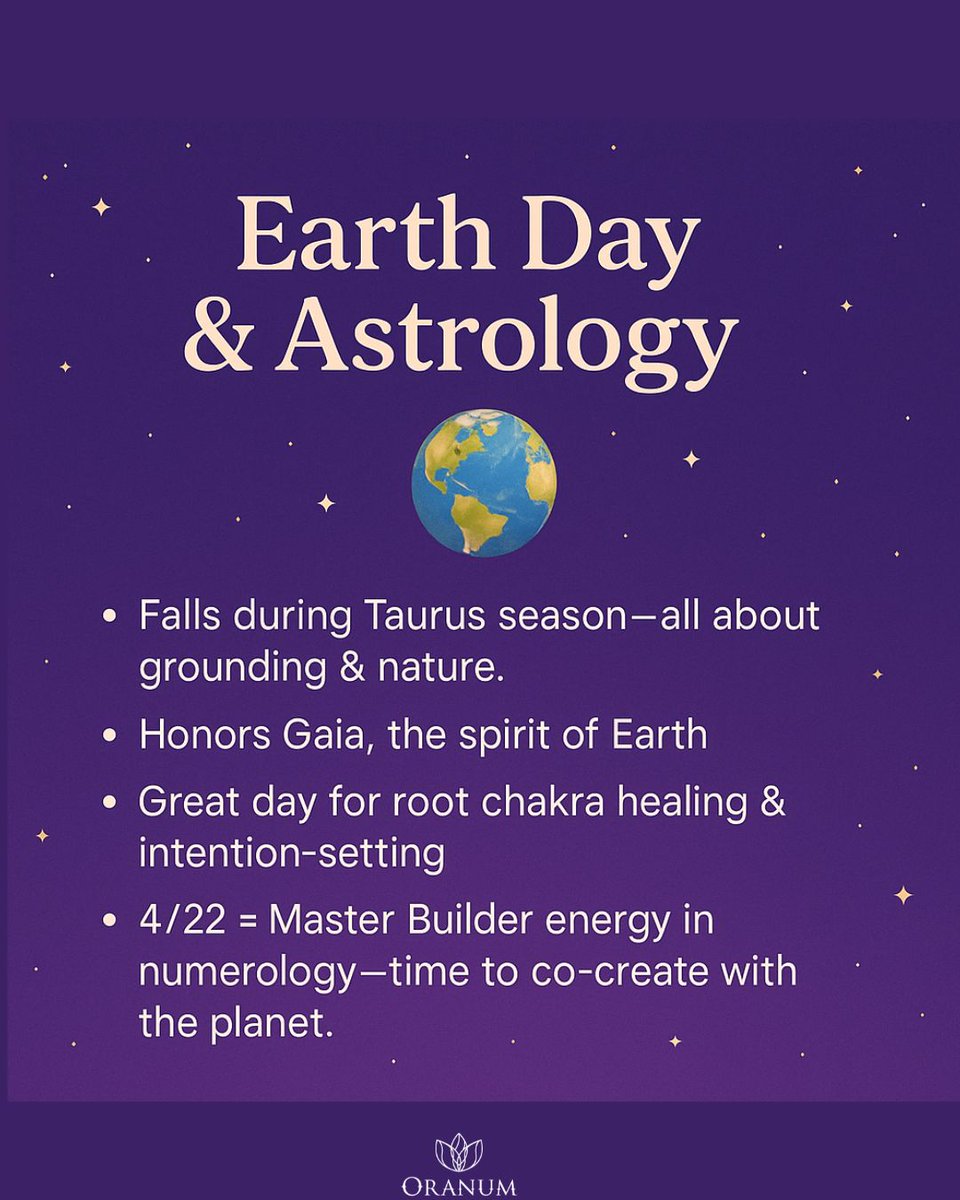OranumGlobal's tweet photo. 🌍✨ Earth Day meets the cosmos ✨🌍
Ground your energy, honor Gaia, and align with the Taurus season vibes. Today’s the perfect time to plant intentions, connect with crystals, and co-create with the planet 💚
#EarthDay #SpiritualVibes #AstroEnergy #Gaia #TaurusSeason https://t.co/6i7VxULfjR