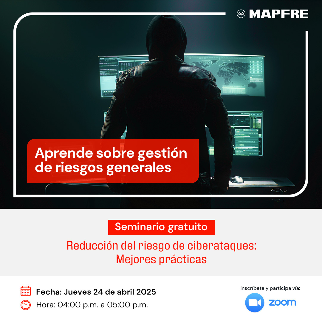 ¿Tu empresa está protegida contra ciberataques? 🛡️🔐 Aprende las mejores prácticas para minimizar riesgos y proteger tu información. Participa en nuestro #webinar. ¡Inscríbete! 👉 bit.ly/4jNonOp
🗓️ Jueves 24
🕓 4:00 p.m.
#MAPFRE #CuidamosLoQueTeImporta #WebinarMapfreRRGG