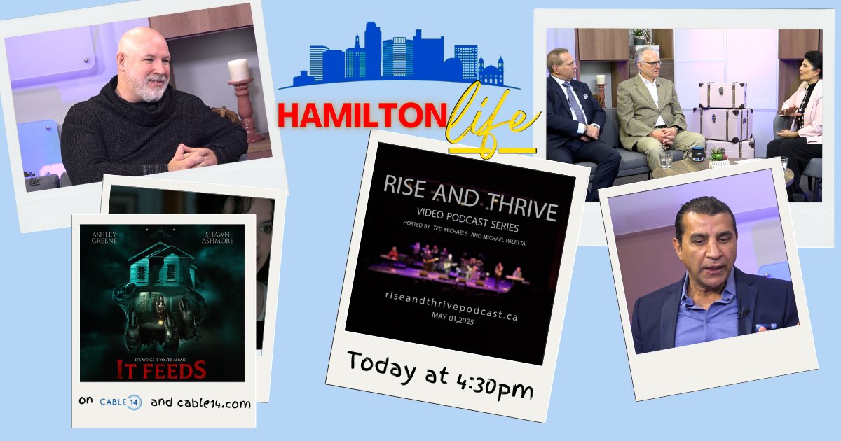 CABLE 14 Hamilton (@cable14) on Twitter photo We've got an all new #HamiltonLife today at 4:30pm!
<a href="/marisamariella/">marisa mariella</a> is guest host!
<a href="/archibald_chad/">Chad Archibald</a> is here to talk about his new film It Feeds & <a href="/MrTedMichaels/">Ted Michaels</a> along with Michael Paletta & Moe Masoudi introduce Rise & Thrive
Watch on CABLE 14 📺 & cable14.com 💻 We've got an all new #HamiltonLife today at 4:30pm!
<a href="/marisamariella/">marisa mariella</a> is guest host!
<a href="/archibald_chad/">Chad Archibald</a> is here to talk about his new film It Feeds & <a href="/MrTedMichaels/">Ted Michaels</a> along with Michael Paletta & Moe Masoudi introduce Rise & Thrive
Watch on CABLE 14 📺 & cable14.com 💻