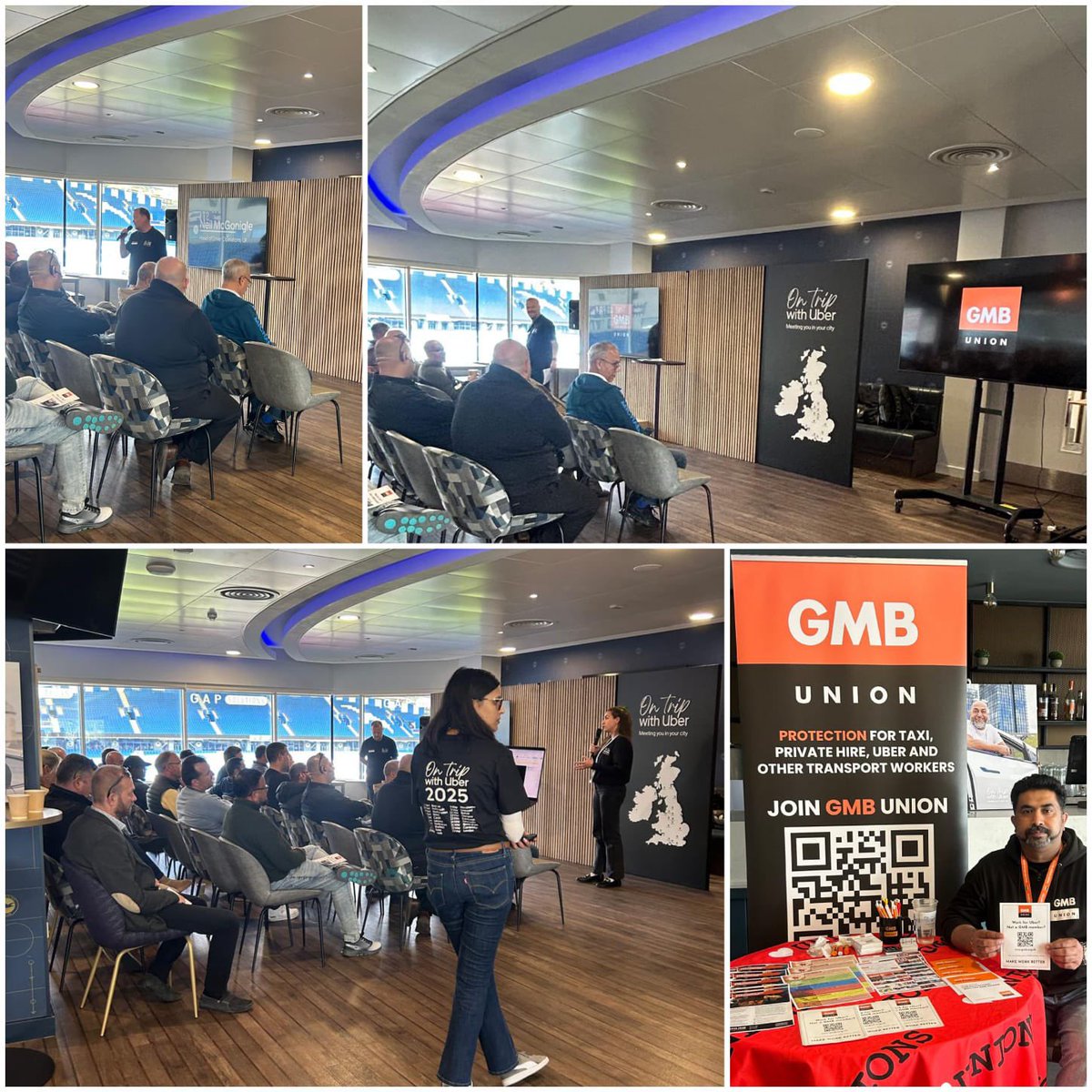 Ali Haydor (@thealihaydor) on Twitter photo GMB joined the “On Trip” Uber Roadshow in Brighton this afternoon, where drivers had the chance to speak directly with Uber’s management team.
They raised important issues:
• Falling earnings
• Unfair pricing practices
These concerns can’t be ignored — work must pay fairly GMB joined the “On Trip” Uber Roadshow in Brighton this afternoon, where drivers had the chance to speak directly with Uber’s management team.
They raised important issues:
• Falling earnings
• Unfair pricing practices
These concerns can’t be ignored — work must pay fairly