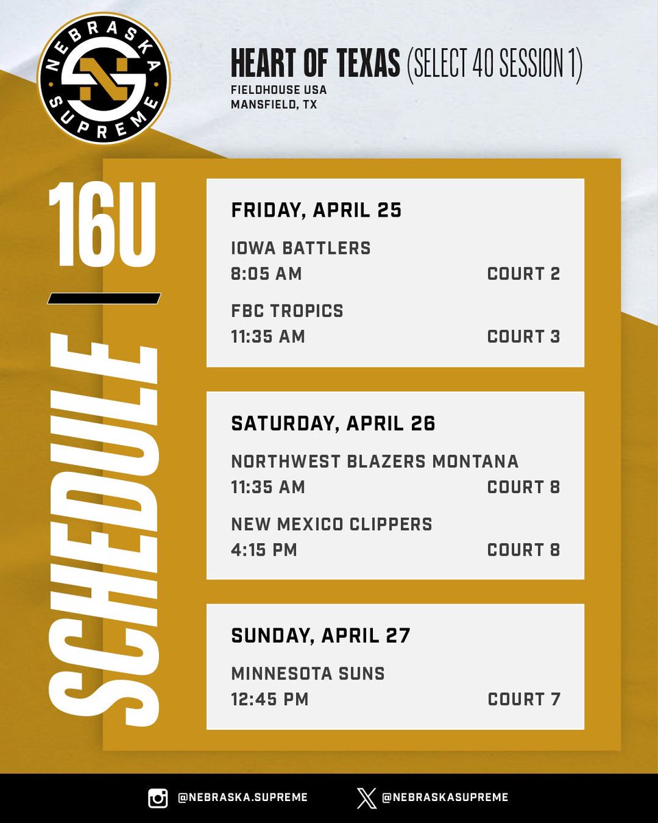 Nebraska Supreme Girls (@nesupremegirls) on Twitter photo Come Check out our 16’s this Weekend in Dallas, TX for Session 1 of <a href="/SelectEventsBB/">Select Events Basketball</a> 40 at the Heart of Texas‼️ Come Check out our 16’s this Weekend in Dallas, TX for Session 1 of <a href="/SelectEventsBB/">Select Events Basketball</a> 40 at the Heart of Texas‼️