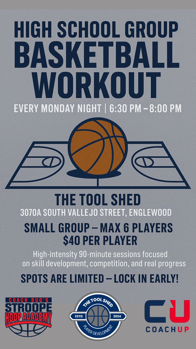 HS workouts every Monday night at The Tool Shed, Limited spots -  DM for booking instructions and to reserve a spot. Discounts available for Grandview and Hard2Guard players. (I want to help my son's teams to get better!, sue me 😁)