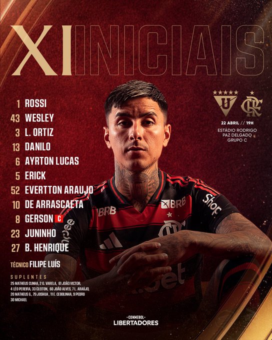 MENGÃO ESCALADO! Confira como o mengão vai a jogo!