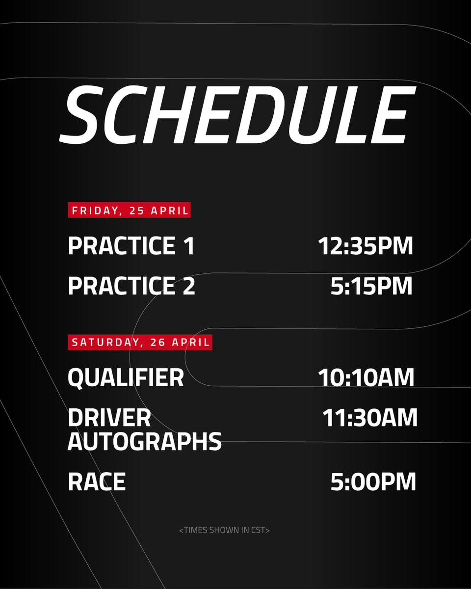 Home race. High stakes. Let’s go. 🏁

Round 3 of The Pirelli GT4 America Championship brings us back to Circuit of the Americas. With high-speed straights, technical sectors, and the iconic elevation change into Turn 1, this 3.41-mile, 20-turn layout demands precision, guts, and