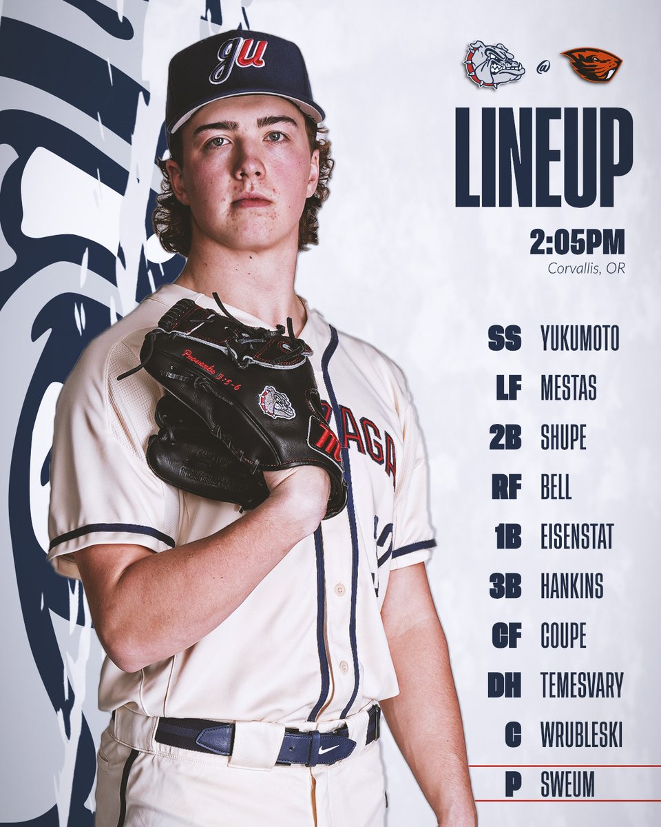 Sweum gets the start in game two.👊

#GDTBAZ | #GoZags