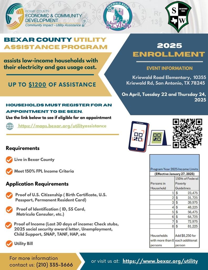 Southwest families that may be interested in the utility assistance program, please see the flyer below.