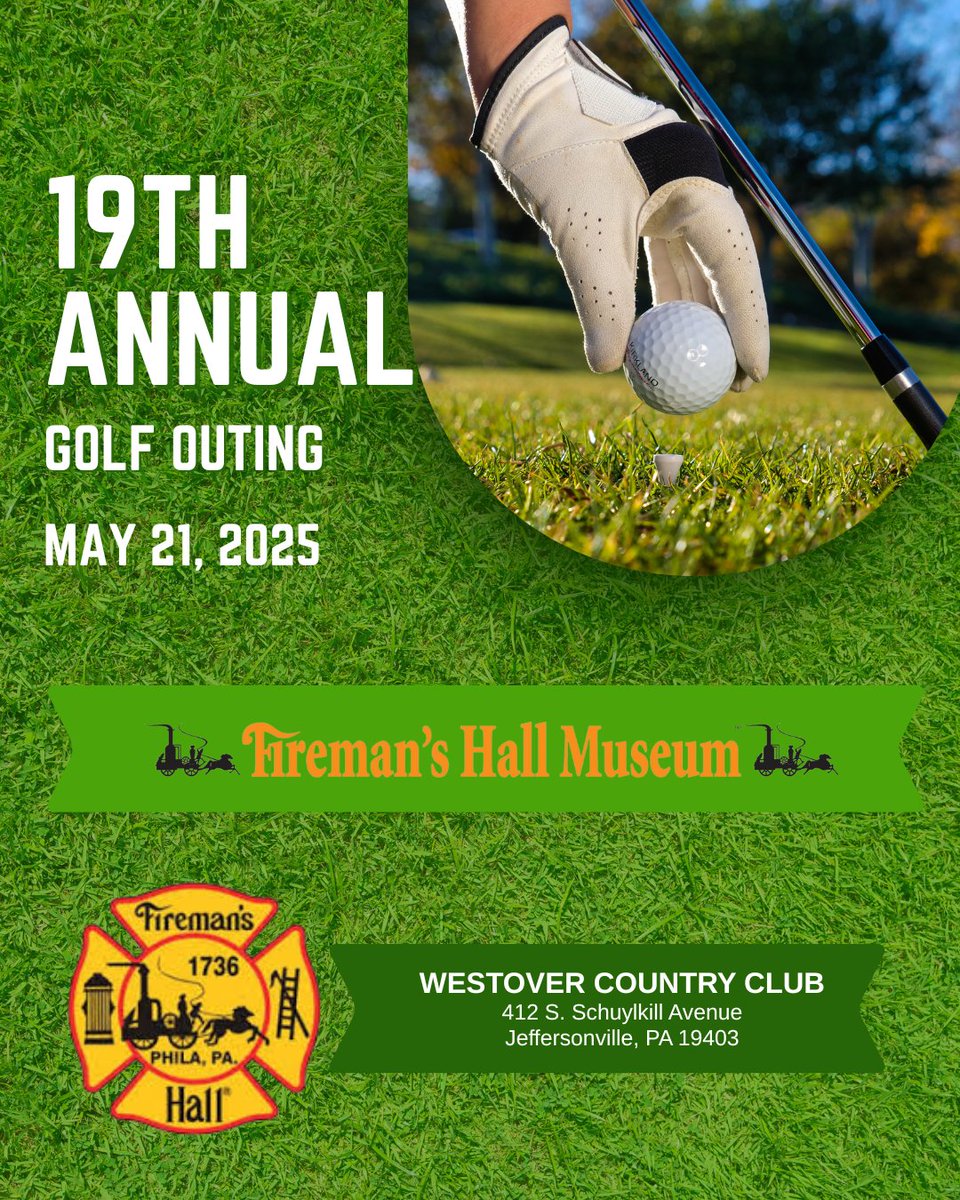 We're one month away! There's still time to register.
May 21, 2025
Westover Country Club
$200 per person - includes green fees, cart, box lunch, cocktail hour, buffet dinner and prizes. 
Register online: firemanshallstore.com
@phillyfiredept