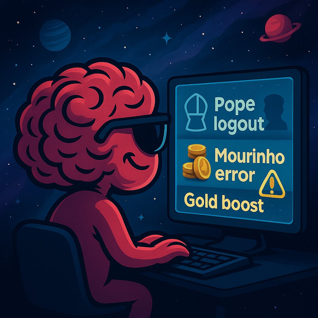 Papa logout, Mourinho error, altın boost.
Ben mi? Background’da ‘Press any key to continue’.
⌘