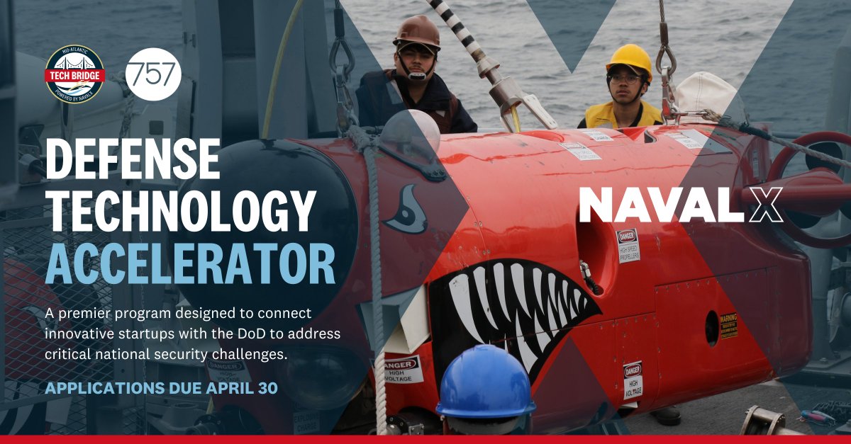 Is your tech ready to shape the future of defense?

The Mid-Atlantic Tech Bridge Defense Technology Accelerator is connecting innovative companies with the DoD, accelerating solutions that drive readiness &amp; operational precision over 12 weeks. Learn more: hubs.la/Q03jp9zQ0