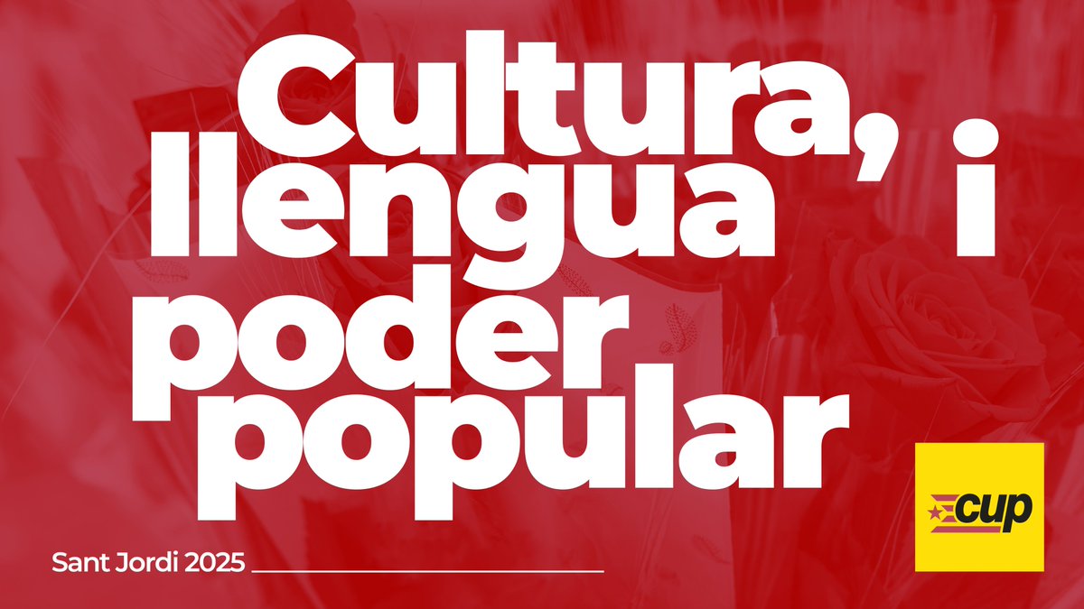 🔥🐉🌹📚 Per un Sant Jordi on reivindicar la cultura com a eina de transformació i el carrer com a espai de lluita

Per un Sant Jordi Popular! 

Bona diada