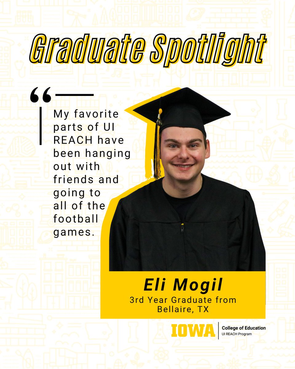 Join us in celebrating our 2025 graduates! 🎉

During his time in the program, Eli's favorite class was his internship group. For his internship, he worked in food service at a retirement home. After graduation, he plans to continue living in Iowa City.