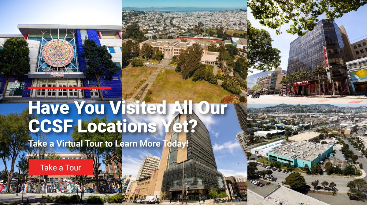 Apply to CCSF Today and Register for Summer and Fall 2025!

We offer over 1,000 courses throughout the year. Take a virtual tour of each CCSF location at CCSF.EDU/VirtualTours or sign up for an information session at CCSF.EDU/Info to learn more about CCSF today!
