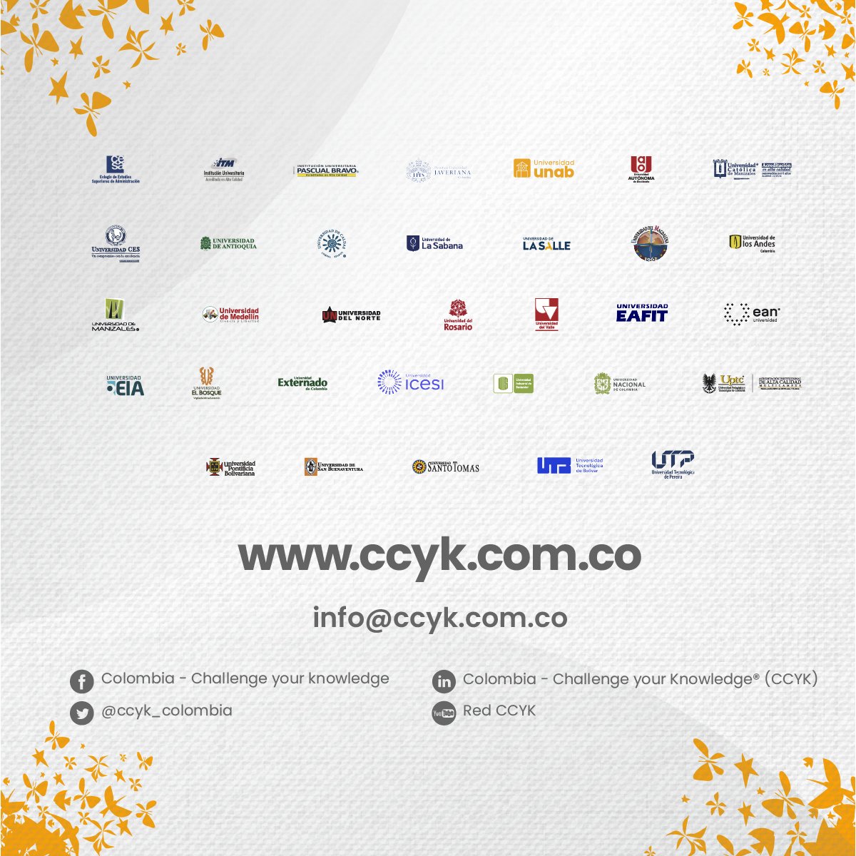 Presentamos la Junta Directiva CCYK 2025–2026​
Liderarán la implementación de nuestra nueva Agenda Estratégica 2025–2026 con enfoque
en:​
📚 Conocimiento​
🌍 Visibilidad​
🤝 Cooperación​
📜 Política pública​
#CCYK #EducaciónSuperior #Internacionalización #Agenda2025