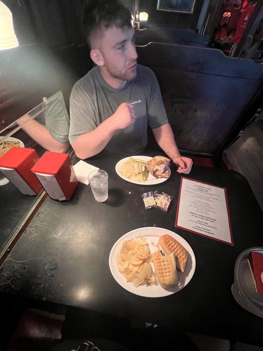 Out to eat at Mitches tavern with an old friend! <a href="/owentrephan_/">Owen Trephan</a>