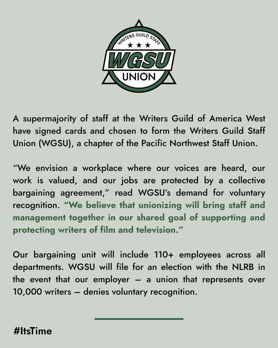 wgsunion's tweet image. #ItsTime
