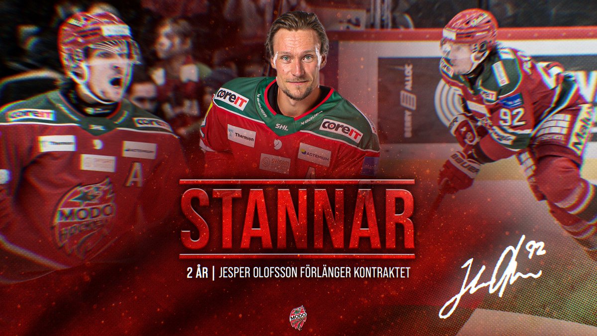 9⃣2⃣✅

God morgon, MoDoiter! 🌅 

Vi tänkte inleda denna onsdag med att berätta att Jesper Olofsson har skrivit på ett nytt tvåårskontrakt med MoDo Hockey.

🗣️ "Det känns rätt i både hjärta och hjärna", säger han.
 
📰 Läs mer på modohockey.se.

#modose