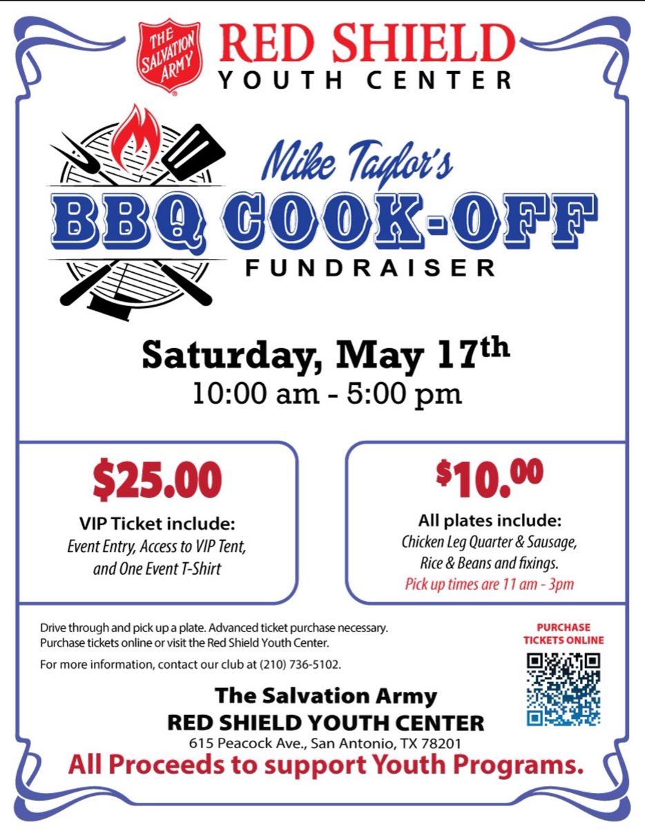 VIP ticket holders can enjoy a performance by <a href="/ConjuntoCats/">Conjunto Cats</a> at 2025 <a href="/MikeTaylorShow/">Mike Taylor</a> BBQ Cook-off May 17.  VIP tix include t-shirt and the opportunity to sample delicacies from 28 teams,  serving up beef, chicken, pork, salsa, beans and cook’s choice.  SalvationArmySATX.org