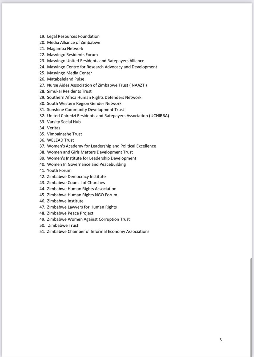 CIVIC SPACE IN AFRICA (@civicspaceaf) on Twitter photo #Zimbabwe civil society laments new NGO law as representing an unprecedented assault on #civicspace, the #ruleoflaw, and #fundamentalfreedoms enshrined in our Constitution and international
human rights instruments to which Zimbabwe is a party. #Zimbabwe civil society laments new NGO law as representing an unprecedented assault on #civicspace, the #ruleoflaw, and #fundamentalfreedoms enshrined in our Constitution and international
human rights instruments to which Zimbabwe is a party.
