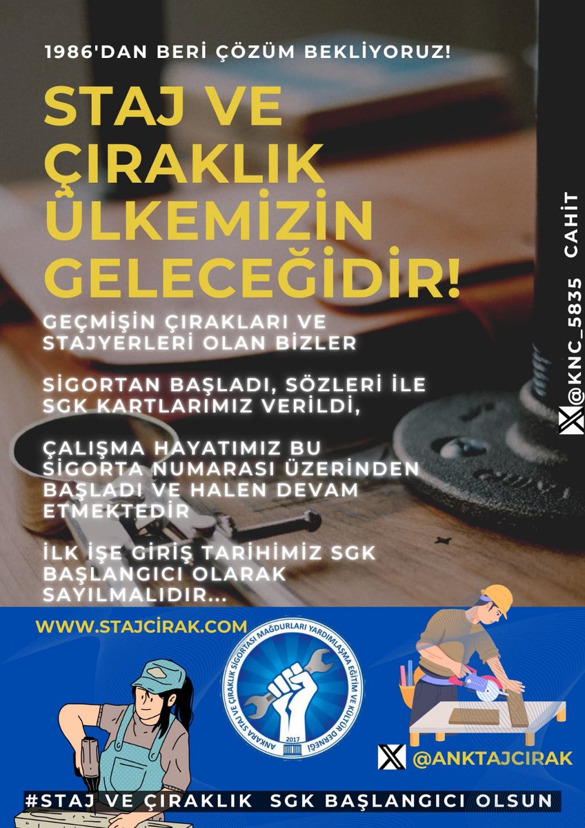 Emeğimiz yok sayılamaz 
Staj Çıraklık Sgk Başlangıcı Olsun 
#StajyerÇırakHiçÇocukOlmadıKi