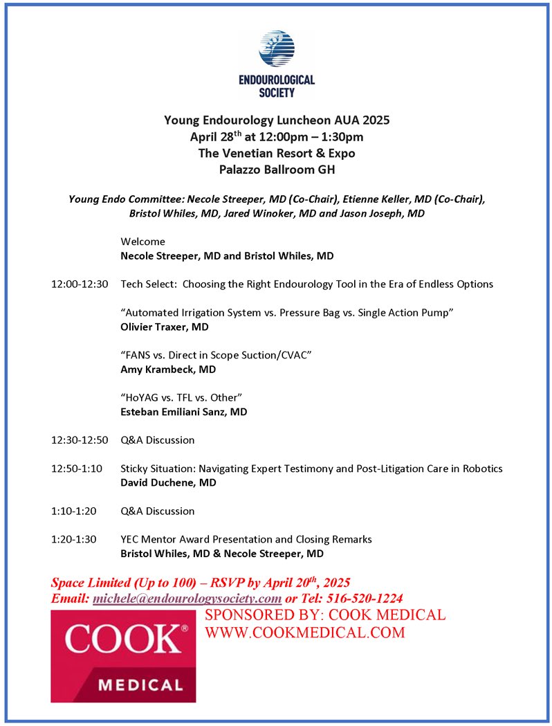 Bristol Brandt Whiles (@bristolwhiles) on Twitter photo Join us next Monday at AUA for our Young Endo Luncheon. Learn from the best in the biz on Tech Select & a Sticky Situation🔥 <a href="/OTRAXER/">Olivier Traxer</a> <a href="/amy_krambeck/">Amy Krambeck</a> <a href="/emiliani_e/">Esteban Emiliani</a> <a href="/dduchenemd/">David Duchene</a> <a href="/Endo_Society/">Endourological Society</a> <a href="/young_endosoc/">Young Endo Society</a> Join us next Monday at AUA for our Young Endo Luncheon. Learn from the best in the biz on Tech Select & a Sticky Situation🔥 <a href="/OTRAXER/">Olivier Traxer</a> <a href="/amy_krambeck/">Amy Krambeck</a> <a href="/emiliani_e/">Esteban Emiliani</a> <a href="/dduchenemd/">David Duchene</a> <a href="/Endo_Society/">Endourological Society</a> <a href="/young_endosoc/">Young Endo Society</a>