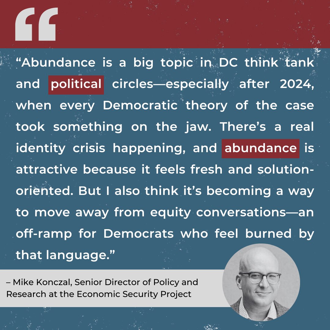 Civic Action (@civicaction) on Twitter photo This week, <a href="/PitchforkEcon/">Pitchfork Economics</a> talks to economist <a href="/mtkonczal/">Mike Konczal</a> about the hype around the new “Abundance” book to understand what abundance really means and who actually benefits.
🎧Listen at the following link or wherever you get your podcasts: bit.ly/MKonczal This week, <a href="/PitchforkEcon/">Pitchfork Economics</a> talks to economist <a href="/mtkonczal/">Mike Konczal</a> about the hype around the new “Abundance” book to understand what abundance really means and who actually benefits.
🎧Listen at the following link or wherever you get your podcasts: bit.ly/MKonczal