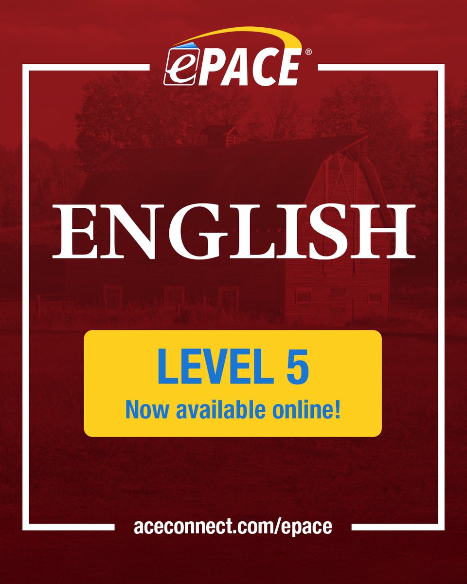 acecurriculum's tweet image. English Level 5 (1049-1060) is now available online along with many other courses on ePACE! Register for aceconnect Premium Access and purchase ePACEs to give your students instant access to their assigned materials. Visit aceconnect.com/epace to learn more.
#ePACE
