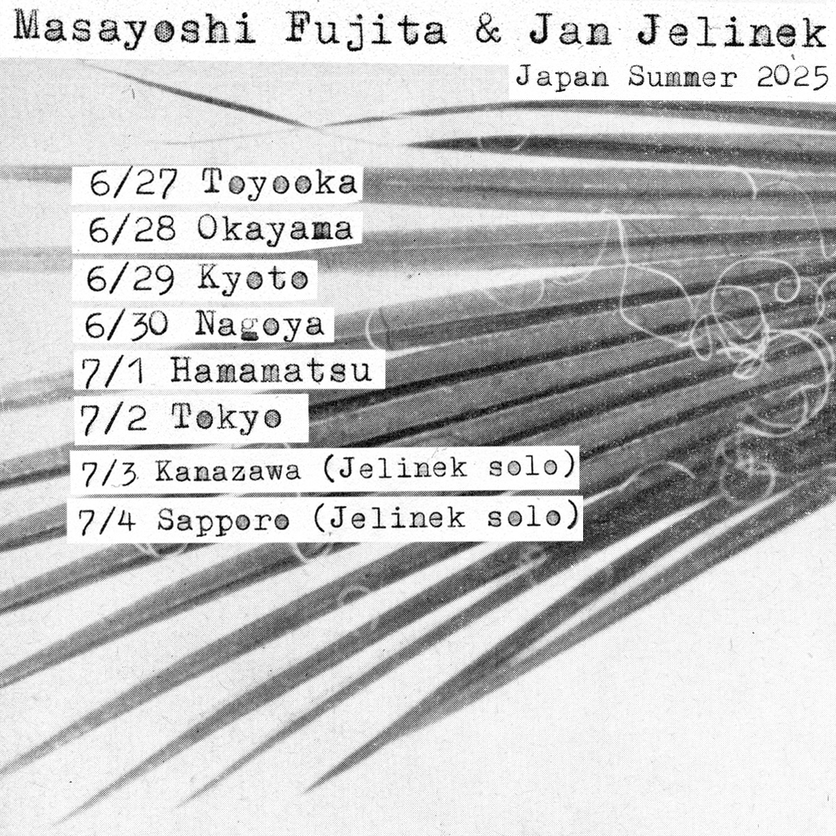 WWW_shibuya's tweet photo. 《W/新着》7/2水 18:30 

PERSONAL CLUβ -Masayoshi Fujita & Jan Jelinek-

ベルリン屈指の前衛電子音楽家Jan Jelinek、8年ぶりの来日公演。ヴィブラフォン・マリンバ奏者でもあるMasayoshi Fujitaと共にジャパン・ツアーを開催。東京公演では各々のソロと共同作品をフィーチャーした14年ぶりとなるデュオのライブを披露。枚数限定の早割が先着先行販売。

LIVE:
Jan Jelinek [DE]
Masayoshi Fujita

DJ: TBA

supported by p*dis

🎫https://t.co/wMNJr5nEyy
🔗https://t.co/MBttraGmlt