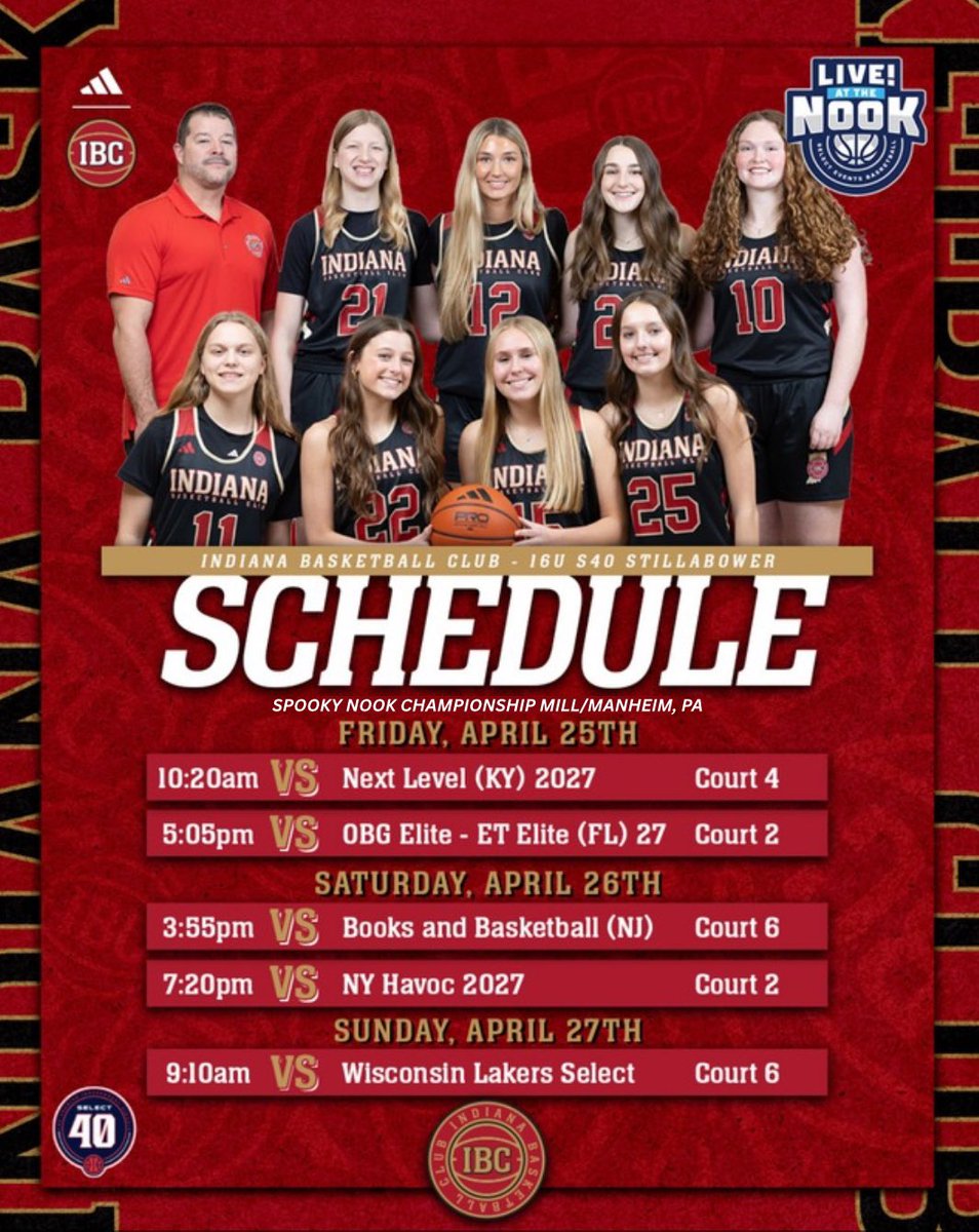 Indiana Basketball Club 16U S40 (@ibc16us40) on Twitter photo Ready to show out in Manheim, PA, for the first round of the S40 Circuit, looking forward to growing against great competition! <a href="/IBCWBB/">Indiana Basketball Club</a> <a href="/SelectEventsBB/">Select Events Basketball</a> Ready to show out in Manheim, PA, for the first round of the S40 Circuit, looking forward to growing against great competition! <a href="/IBCWBB/">Indiana Basketball Club</a> <a href="/SelectEventsBB/">Select Events Basketball</a>