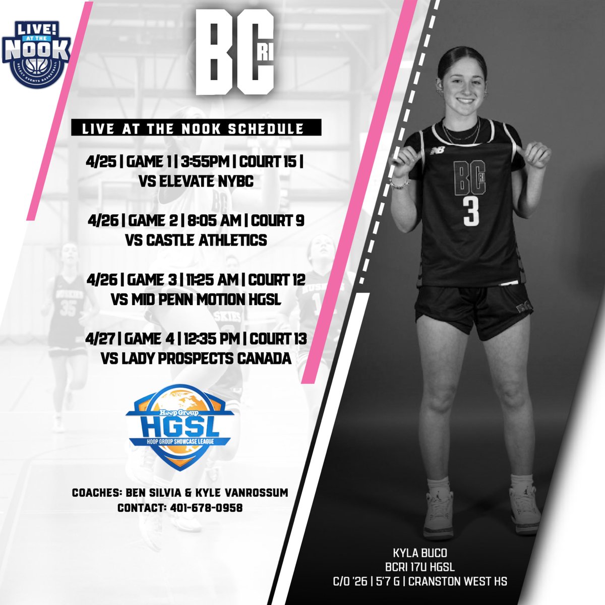 Kyla Buco (@kylabuco3) on Twitter photo Here is my schedule for this weekend at Spooky Nook! Come check it out! <a href="/BCRI_/">Basketball Club Rhode Island</a> <a href="/kyle_vanrossum/">Coach Kyle VanRossum</a> <a href="/CoachBenSilvia/">Ben Silvia</a> <a href="/NCSAwbb/">NCSA Women’s Basketball Recruiting</a> Here is my schedule for this weekend at Spooky Nook! Come check it out! <a href="/BCRI_/">Basketball Club Rhode Island</a> <a href="/kyle_vanrossum/">Coach Kyle VanRossum</a> <a href="/CoachBenSilvia/">Ben Silvia</a> <a href="/NCSAwbb/">NCSA Women’s Basketball Recruiting</a>