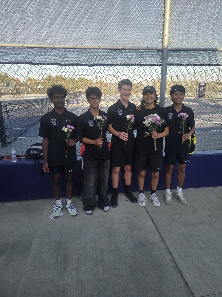 Boys Tennis lose their final league match to Chino Hills V 6-12, JV 7-11 - V finishes 4-6 league hoping for an "at large" bid into CIF - Thank you Mr.Aikens for visiting for Senior day! <a href="/RanchoHSCougars/">Principal Aikens</a> <a href="/MrRobertSanch/">RCHS Athletics & Activities</a> <a href="/sports_rchs/">RCHS Sports</a> @RCHSAchievement <a href="/asbRCHS/">RCHS ASB</a> <a href="/RchsBstrs/">RCHS Cougar Boosters</a> <a href="/RchsStore/">RCHS Student Store</a>
