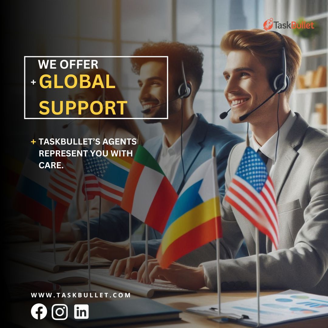 TaskBullet's tweet image. Customer service that speaks your brand’s language. 🌍 Taskbullet’s agents represent you with care.
#BrandVoice #GlobalSupport #Taskbullet
