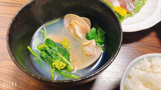 レシピ見て蛤と菜の花の潮汁作ってみた!
すごく美味しかった〜 