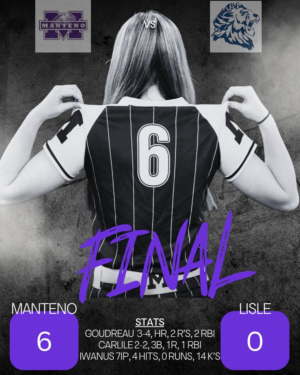 🐾🥎💜Showing up and doing work. Record 11-3, 7-1 <a href="/MHSscores/">Manteno Athletics</a> <a href="/MantenoStrength/">Manteno HS Strength & Performance Dept.</a> <a href="/MHS_AthBoosters/">Manteno Ath Boosters</a>  <a href="/TDJsports/">Daily Journal Sports</a> <a href="/ica_softball/">ICA Softball</a>