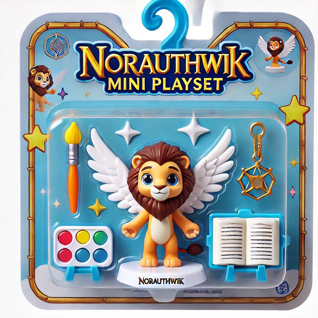 Alright — NorAuthwik is officially joining the Action Figure Trend.

Introducing: The NorAuthwik Mini Playset

Includes:

• Winged Lion, Guardian of NorAuthwik (unshakable moral compass included)
• Paintbrush (for making cultural waves)
• Book (for knowing things)

A