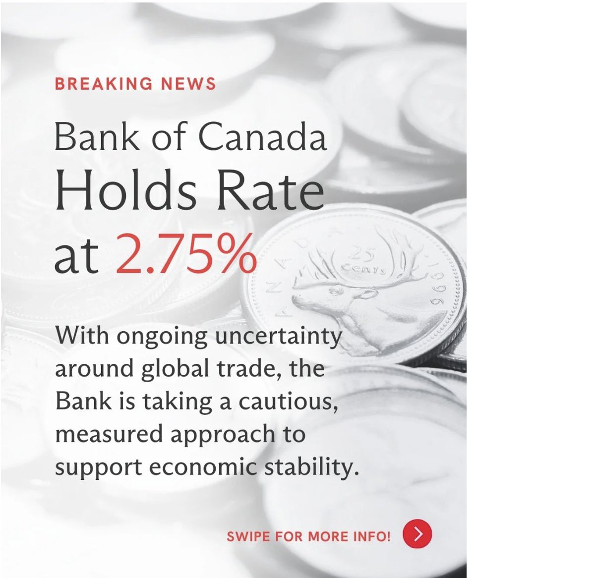 bychinothomas's tweet photo. Today the bank of Canada held its policy interest rate at 2.75% , after months of cuts.

Chino Thomas

Real Estate Agent | Royal LePage Signature

📞 416-508-3347 | ✉️ chino.thomas@hotmail.com

🌐 https://t.co/l66OWb3CKk

#realestatesales #gta  #rate #rlpsignature https://t.co/1fH1sYtwpM