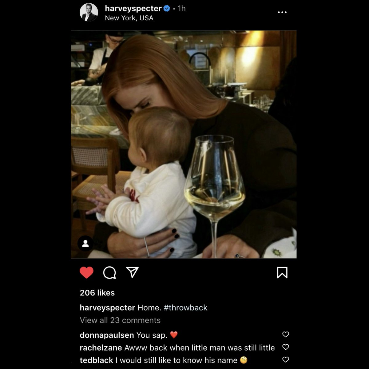 thedarvey's tweet photo. (post canon) harvey specter posting on instagram https://t.co/TUVTao8BDJ