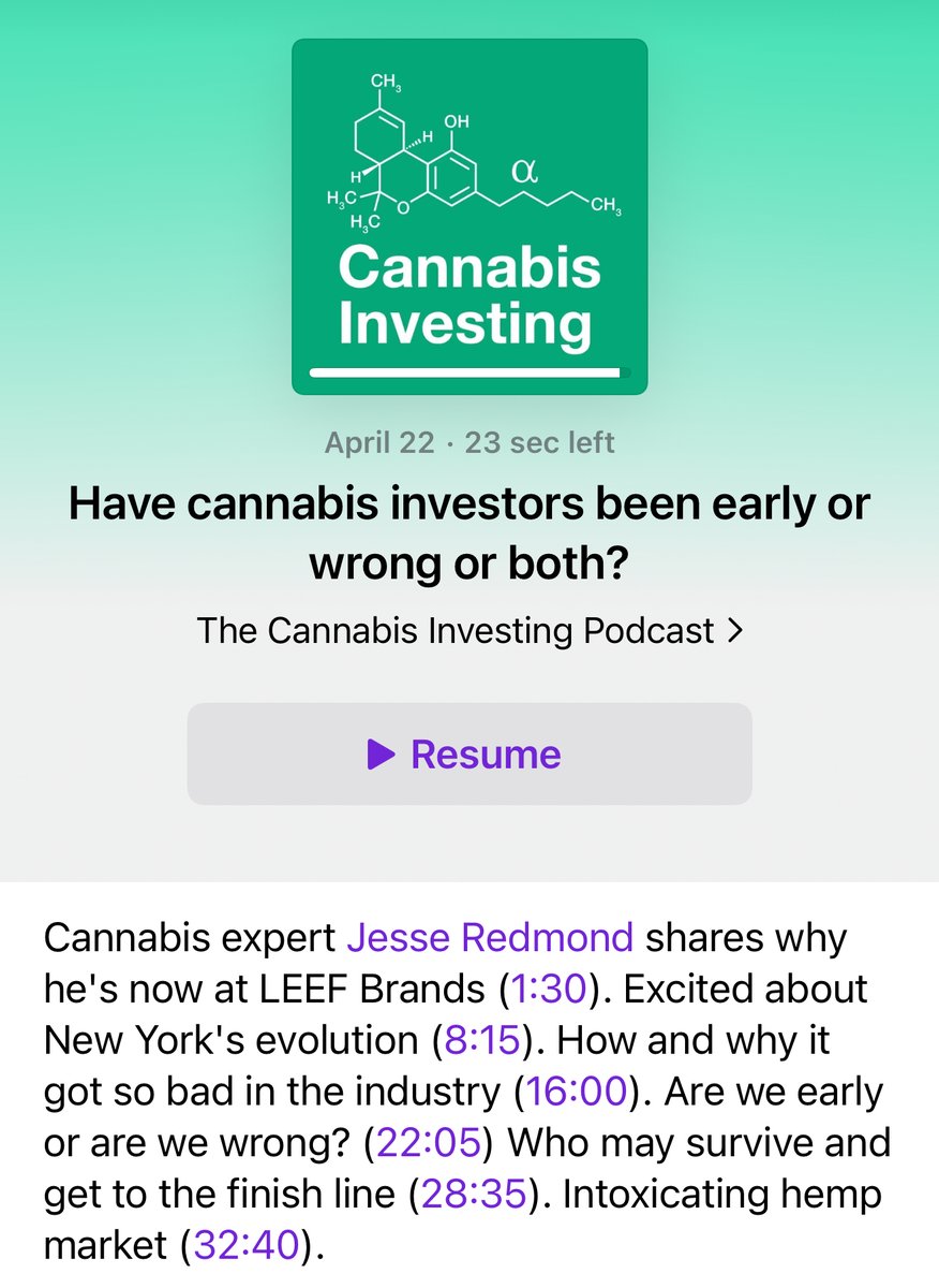 Thanks <a href="/RenaSherbill/">Rena Sherbill</a> for having me back on <a href="/canpod1/">CanPod</a>  for an honest conversation about the state of cannabis. I force myself to listen to all my interviews, and I did not hate this one, which is the best compliment I can give myself. 

We covered: 
✅ Why analysts are exiting and