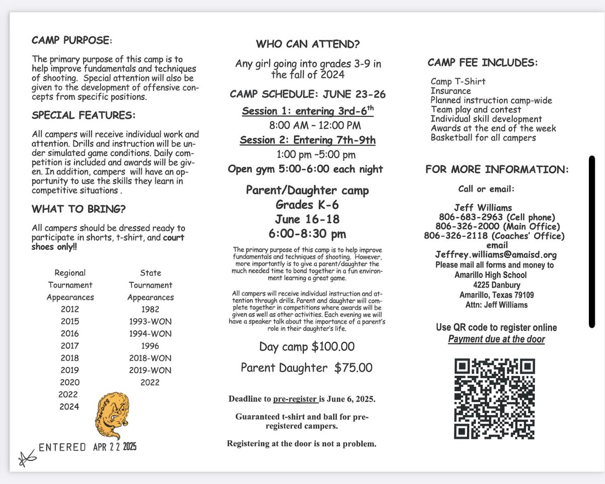 It’s LADY SANDIE CANP TIME!! Get signed up!!